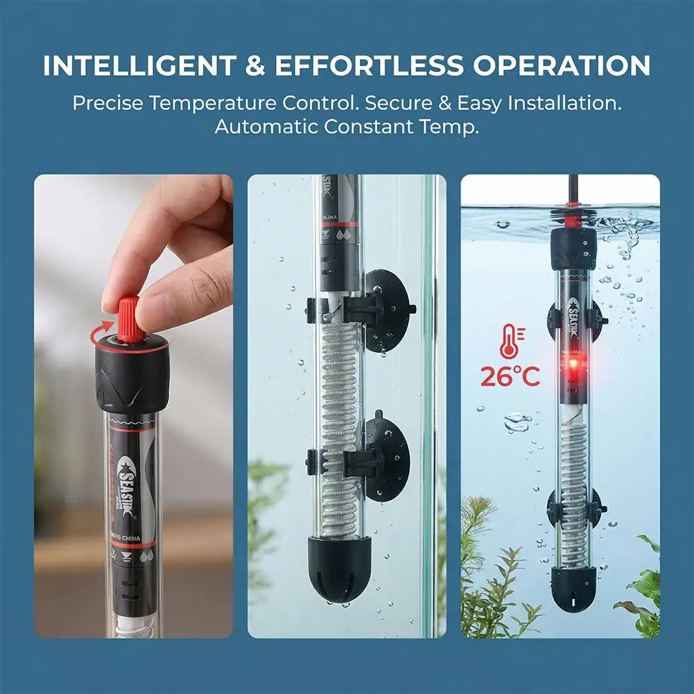 Aquarium Heater Submersible - Adjustable Aquarium Heater 25W-300W Auto Constant