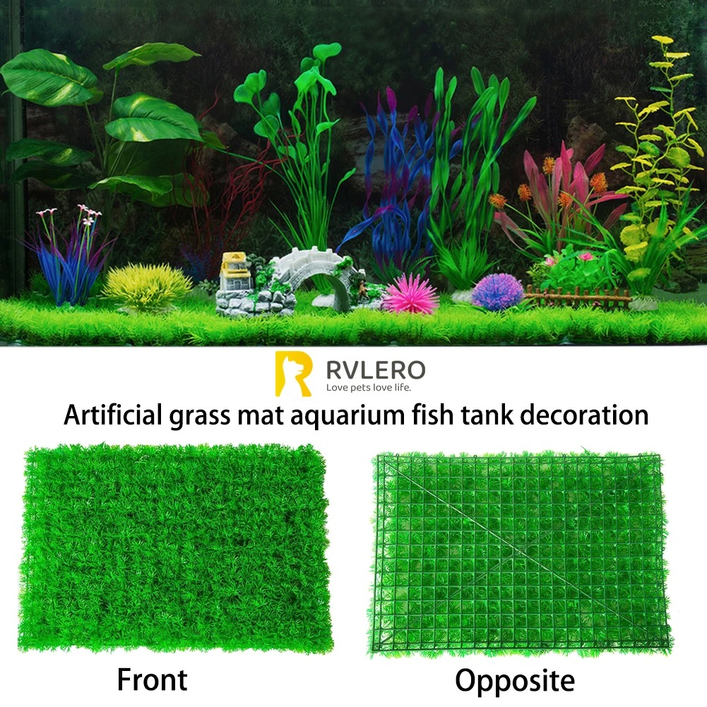 Aquarium Fish Artificial - Artificial Grass Lawn Aquarium Fish Tank